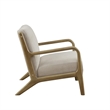 Olliix Novak Mid-Century Solid Wood and Polyester Fabric Lounge Chair in Elm
