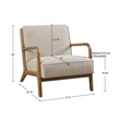 Olliix Novak Mid-Century Solid Wood and Polyester Fabric Lounge Chair in Elm