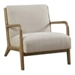 Olliix Novak Mid-Century Solid Wood and Polyester Fabric Lounge Chair in Elm