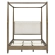 Olliix Baylor Solid Wood Canopy Queen Bed Frame with Headboard in Brown