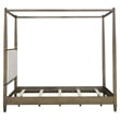 Olliix Baylor Solid Wood Canopy Queen Bed Frame with Headboard in Brown