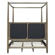 Olliix Baylor Solid Wood Canopy Queen Bed Frame with Headboard in Brown