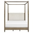 Olliix Baylor Solid Wood Canopy Queen Bed Frame with Headboard in Brown