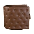 Olliix Capstone Faux Leather Tufted Barrel Swivel Chair in Brown
