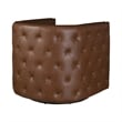 Olliix Capstone Faux Leather Tufted Barrel Swivel Chair in Brown