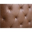 Olliix Capstone Faux Leather Tufted Barrel Swivel Chair in Brown
