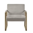 Olliix Jayco Solid Wood & Fabric Accent Chair in Taupe/Golden Metallic