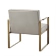 Olliix Jayco Solid Wood & Fabric Accent Chair in Taupe/Golden Metallic