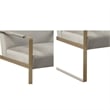 Olliix Jayco Solid Wood & Fabric Accent Chair in Taupe/Golden Metallic