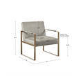 Olliix Jayco Solid Wood & Fabric Accent Chair in Taupe/Golden Metallic