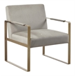Olliix Jayco Solid Wood & Fabric Accent Chair in Taupe/Golden Metallic