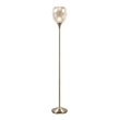 Olliix Bellow Iron Metal Floor Lamp with Glass Shade in Antique Brass