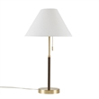 Olliix Bromley Pull-Chain Mid-Century Iron Metal Table Lamp in Gold/Brown