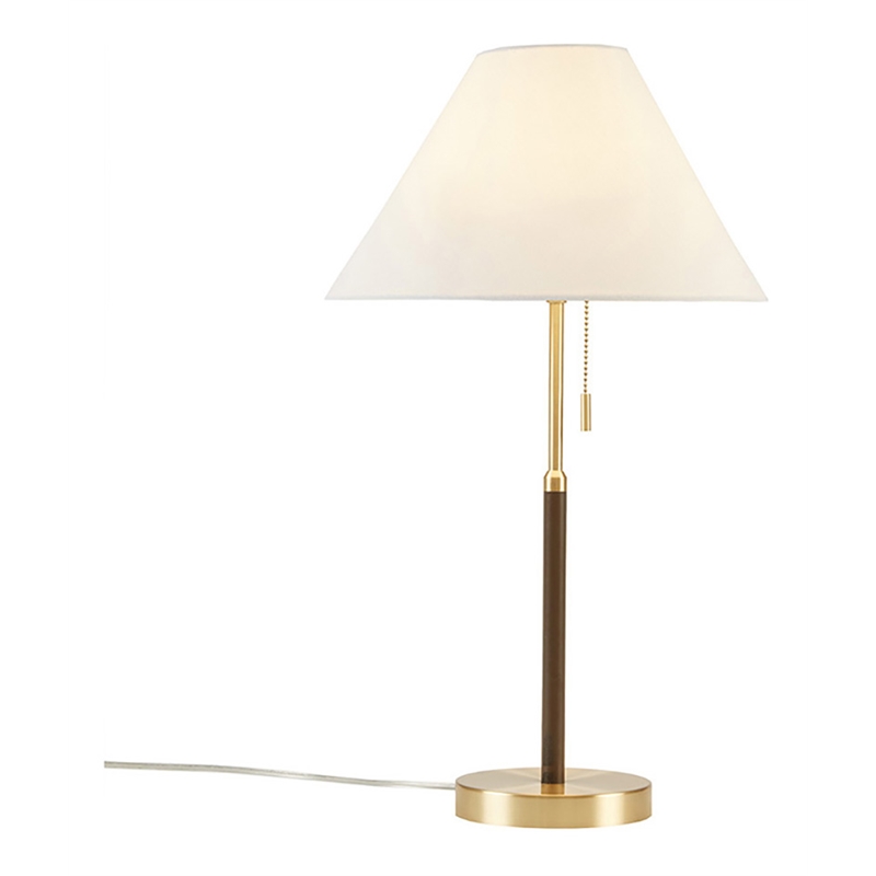 Olliix Bromley Pull-Chain Mid-Century Iron Metal Table Lamp in Gold/Brown