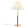 Olliix Bromley Pull-Chain Mid-Century Iron Metal Table Lamp in Gold/Brown