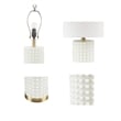 Olliix Grace Ivy Textured Dot Transitional Glass Table Lamp in White/Gold