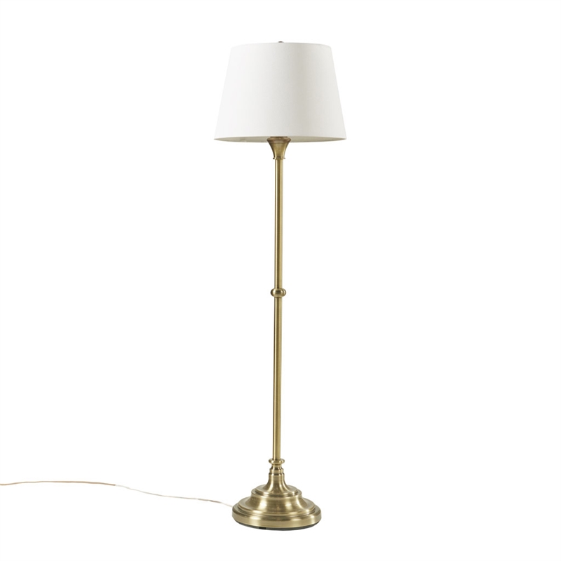 Olliix Athena Traditional Iron Metal Floor Lamp in Antique Brass