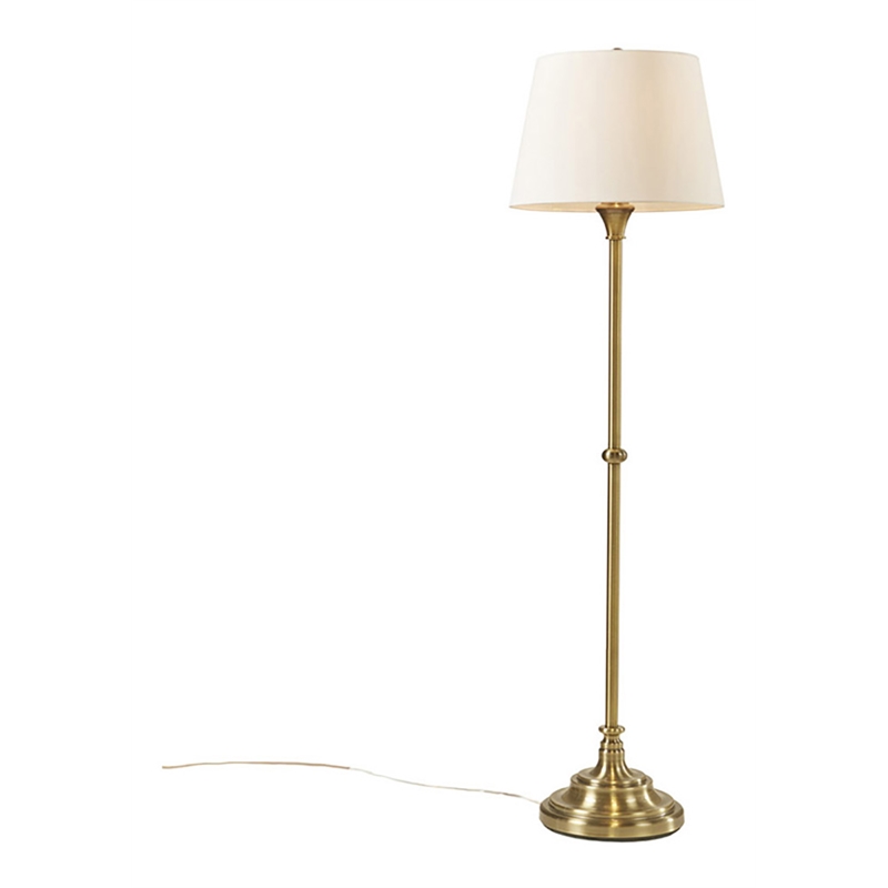 Olliix Athena Traditional Iron Metal Floor Lamp in Antique Brass