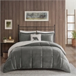 Woolrich Alton 4-Piece Fabric King Down Alternative Comforter Set in Charcoal