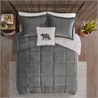 Woolrich Alton 4-Piece Fabric King Down Alternative Comforter Set in Charcoal