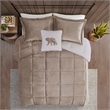 Woolrich Alton 4-Piece Fabric King Down Alternative Comforter Set in Taupe