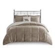 Woolrich Alton 4-Piece Fabric Full/Queen Down Alternative Comforter Set in Taupe