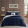 Woolrich Alton 4-Piece Fabric King Down Alternative Comforter Set in Navy