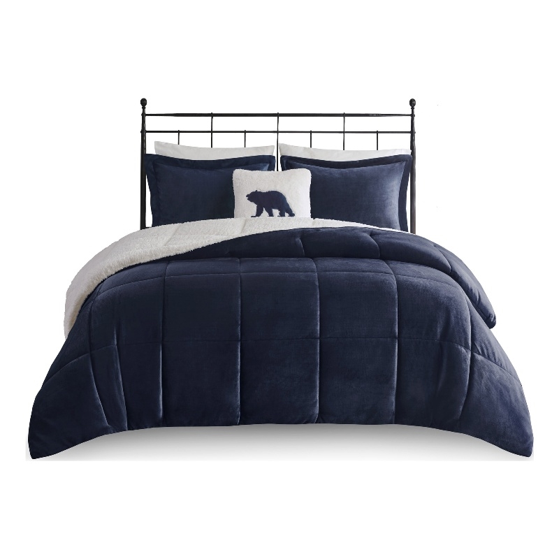 Woolrich Alton 4-Piece Fabric King Down Alternative Comforter Set in Navy