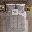 Woolrich Alton 4-Piece Fabric Full/Queen Down Alternative Comforter Set in Gray