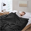 Woolrich Burlington Contemporary Solid Berber Fabric Twin Blanket in Black