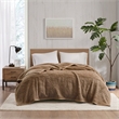 Woolrich Burlington Contemporary Solid Berber Fabric King Blanket in Brown