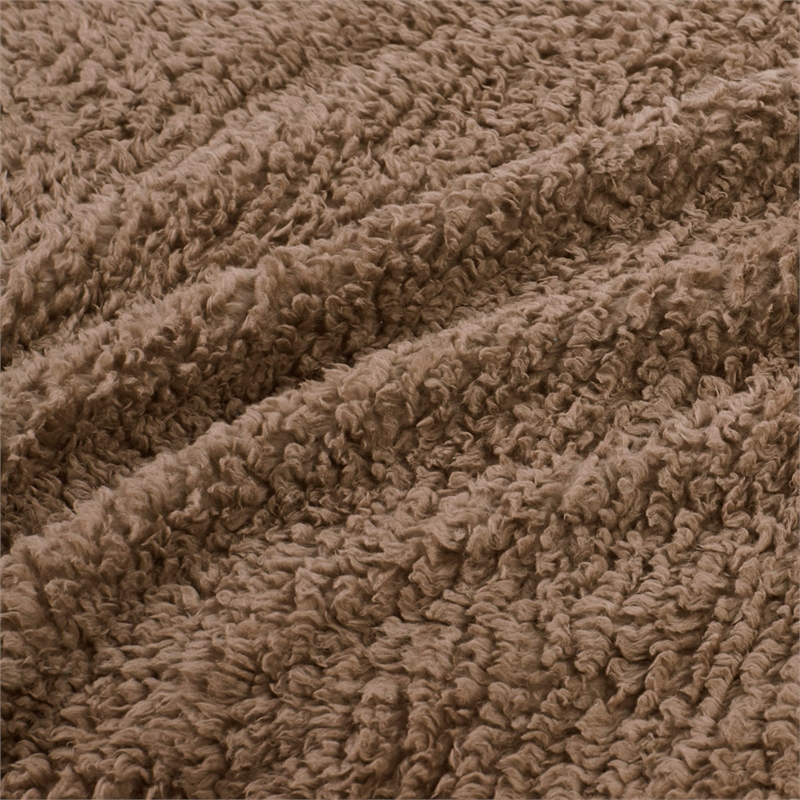 Woolrich Burlington Contemporary Solid Berber Fabric King Blanket in Brown