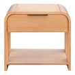 INK+IVY Jameson 1 Drawer Mid-Century Wood Waterfall Nightstand in Natural