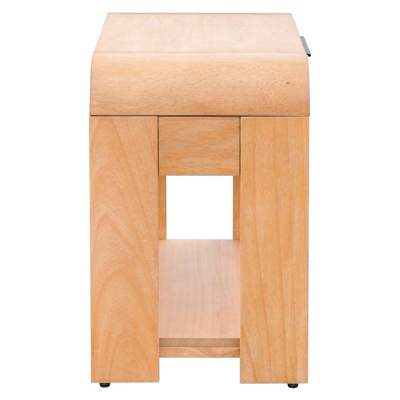 INK+IVY Jameson 1 Drawer Mid-Century Wood Waterfall Nightstand in Natural