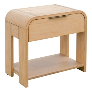 INK+IVY Jameson 1 Drawer Mid-Century Wood Waterfall Nightstand in Natural