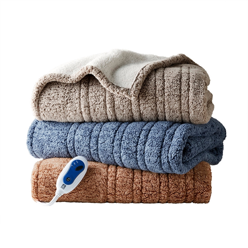 True North by Sleep Philosophy Contemporary Fabric Heated Throw in Blue