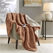 True North by Sleep Philosophy Contemporary Fabric Heated Throw in Brown