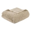 Woolrich Burlington Contemporary Solid Berber Fabric Full/Queen Blanket in Tan