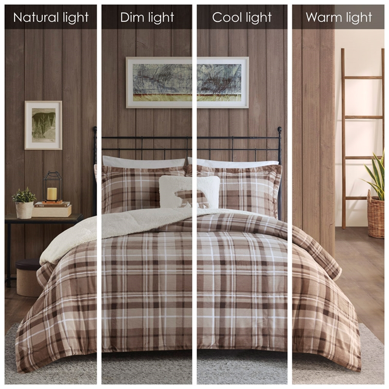 Woolrich Alton 4-Piece Fabric King Down Alternative Comforter Set in Tan