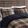 Woolrich Alton 4-Piece Fabric Full/Queen Down Alternative Comforter Set in Brown
