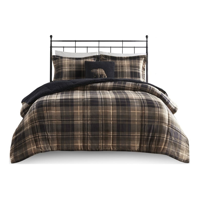 Woolrich Alton 4-Piece Fabric Full/Queen Down Alternative Comforter Set in Brown
