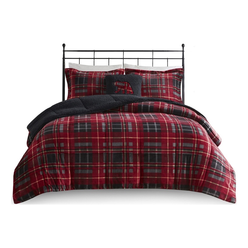 Woolrich Alton 4-Piece Fabric Full/Queen Down Alternative Comforter Set in Red