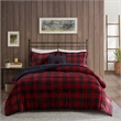 Woolrich Alton 4-Piece Fabric King Down Alternative Comforter Set in Red/Black