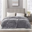 Beautyrest Contemporary Polyester/Plush Fabric Queen Heated Blanket in Gray
