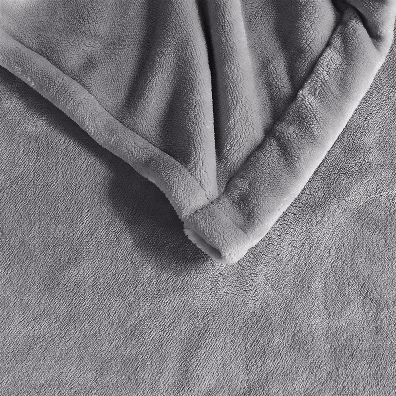 Beautyrest Contemporary Polyester/Plush Fabric Queen Heated Blanket in Gray