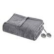 Beautyrest Contemporary Polyester/Plush Fabric Queen Heated Blanket in Gray