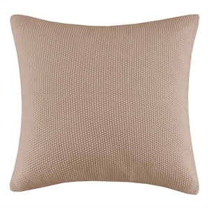 INK+IVY Bree Knit 26&quot Square Contemporary Acrylic Fabric Pillow Cover in Brown