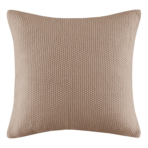 INK+IVY Bree Knit 20&quot Square Contemporary Acrylic Fabric Pillow Cover in Brown
