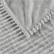 Serta Contemporary Solid Corded Plush Fabric Queen Heated Blanket in Gray