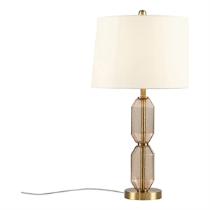 hampton hill zirconia modern glass/polyester faceted table lamp